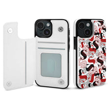 Lade das Bild in den Galerie-Viewer, TPU Leder iPhone 15 Plus Pro Max Handyhülle Business Handytasche Kartenfach Schutzhülle mit Standfunktion zum Aufklappen aufstellbar Etui mit Foto Design Motiv Text selbst gestalten und bedrucken