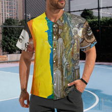 Lade das Bild in den Galerie-Viewer, Multi-Image-Design Herren / Männer TSYX Baseballshirt mit kurzen Ärmeln und Knopfleiste mit Foto Design Motiv Text selbst gestalten und bedrucken (Simple Design)