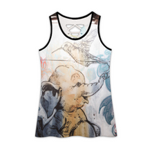 Lade das Bild in den Galerie-Viewer, Multi-Image-Design Damen / Frauen Tank Top TXLD Rückenausschnitt horizontale Streifen Hohlweste BS mit Fotos Muster Text Logo selbst gestalten und bedrucken