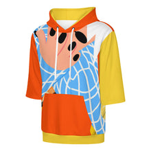 Lade das Bild in den Galerie-Viewer, Unisex Damen/Herren Multi-Image-Design Fischschuppen-Tuch Kapuzenpullover Sweatshirt Kapuzenshirt Halbarm LM033 mit Foto Design Motiv Text selbst gestalten und bedrucken