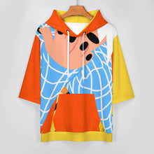 Lade das Bild in den Galerie-Viewer, Unisex Damen/Herren Multi-Image-Design Fischschuppen-Tuch Kapuzenpullover Sweatshirt Kapuzenshirt Halbarm LM033 mit Foto Design Motiv Text selbst gestalten und bedrucken