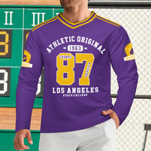 Lade das Bild in den Galerie-Viewer, Herren / Männer Rugby Trikot langes T-Shirt WL mit Foto Design Motiv Text selbst gestalten und bedrucken (Simple Design)