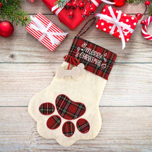 Lade das Bild in den Galerie-Viewer, Wärmetransfer Christbaumschmuck Hundepfote-Weihnachtsstrümpfe mit großer Pfote für Weihnachtsdeko mit Foto Design Motiv Text selbst gestalten und bedrucken
