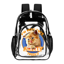Lade das Bild in den Galerie-Viewer, Transparenter Schulrucksack Schultasche Rucksack mit Netztasche mit Fotos Muster Text Logo selbst gestalten und bedrucken