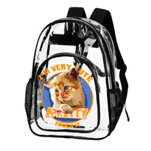 Lade das Bild in den Galerie-Viewer, Transparenter Schulrucksack Schultasche Rucksack mit Netztasche mit Fotos Muster Text Logo selbst gestalten und bedrucken