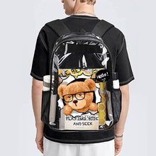 Lade das Bild in den Galerie-Viewer, 17 Zoll Transparente Rucksack Schultasche mit Fotos Muster Text Logo selbst gestalten und bedrucken