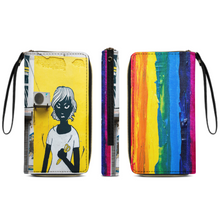 Lade das Bild in den Galerie-Viewer, Lange Vertikale Geldbörse / Vertikale Brieftasche / Leder Portemonnaie vertikal (mit Kordel) (unterschiedliche Bilder auf beiden Seiten) mit Foto selbst gestalten und bedrucken