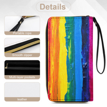 Lade das Bild in den Galerie-Viewer, Lange Vertikale Geldbörse / Vertikale Brieftasche / Leder Portemonnaie vertikal (mit Kordel) (unterschiedliche Bilder auf beiden Seiten) mit Foto selbst gestalten und bedrucken
