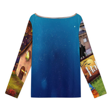 Lade das Bild in den Galerie-Viewer, Multi-Image-Design Damen / Frauen Langärmliges T-Shirt mit schrägem Kragen XVL mit Foto Design Motiv Text selbst gestalten und bedrucken (Simple Design)