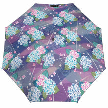 Lade das Bild in den Galerie-Viewer, Y01 Faltbarer Regenschirm 3-Falt Automatikschirm / Taschenschirm (Innenseite schwarz geklebt/Außenseite bedruckt) mit Fotos Muster Text Logo selbst gestalten und bedrucken