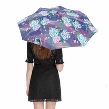 Lade das Bild in den Galerie-Viewer, Y01 Faltbarer Regenschirm 3-Falt Automatikschirm / Taschenschirm (Innenseite schwarz geklebt/Außenseite bedruckt) mit Fotos Muster Text Logo selbst gestalten und bedrucken