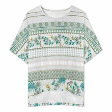 Lade das Bild in den Galerie-Viewer, Einzelbilddruck Damen / Frauen Set aus Hemd mit Rundhalsausschnitt und Fledermausärmeln + Hose mit weitem Bein und elastischem Bund YKL04 mit Fotos Muster Text Logo selbst gestalten und bedrucken