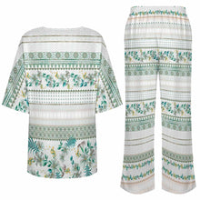 Lade das Bild in den Galerie-Viewer, Einzelbilddruck Damen / Frauen Set aus Hemd mit Rundhalsausschnitt und Fledermausärmeln + Hose mit weitem Bein und elastischem Bund YKL04 mit Fotos Muster Text Logo selbst gestalten und bedrucken