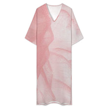 Lade das Bild in den Galerie-Viewer, Einzelbilddruck Personalisierte Morgenmantel im mediterranen Stil mit V-Ausschnitt und halblangen Ärmeln YKL06 für Damen / Frauen | Langärmliger Morgenmantel mit V-Ausschnitt mit Foto selbst gestalten