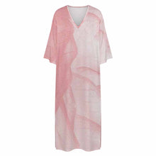 Lade das Bild in den Galerie-Viewer, Einzelbilddruck Personalisierte Morgenmantel im mediterranen Stil mit V-Ausschnitt und halblangen Ärmeln YKL06 für Damen / Frauen | Langärmliger Morgenmantel mit V-Ausschnitt mit Foto selbst gestalten