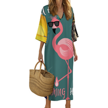 Lade das Bild in den Galerie-Viewer, Multi-Image-Design Personalisierte Morgenmantel im mediterranen Stil mit V-Ausschnitt und halblangen Ärmeln YKL06 für Damen / Frauen | Langärmliger Morgenmantel mit V-Ausschnitt mit Foto selbst gestalten