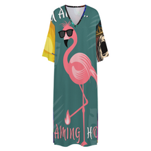 Lade das Bild in den Galerie-Viewer, Multi-Image-Design Personalisierte Morgenmantel im mediterranen Stil mit V-Ausschnitt und halblangen Ärmeln YKL06 für Damen / Frauen | Langärmliger Morgenmantel mit V-Ausschnitt mit Foto selbst gestalten