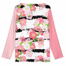 Lade das Bild in den Galerie-Viewer, Einzelbild-Design Damen / Frauen Kleines Langarm-T-Shirt mit V-Ausschnitt YUC mit Foto Design Motiv Text selbst gestalten und bedrucken (Simple Design)