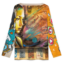 Lade das Bild in den Galerie-Viewer, Multi-Image-Design Damen / Frauen Kleines Langarm-T-Shirt mit V-Ausschnitt YUC mit Foto Design Motiv Text selbst gestalten und bedrucken (Simple Design)