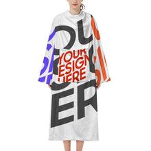 Lade das Bild in den Galerie-Viewer, Multi-Image-Druck Unisex Langarm Plüschiger bequemer Wickelmantel Pyjama LYQ129 mit Fotos Muster Text Logo selbst gestalten und bedrucken