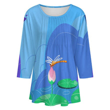 Lade das Bild in den Galerie-Viewer, Damen 3/4-Arm Shirt mit Raffung | Oberteil mit Foto personalisieren