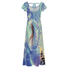 Lade das Bild in den Galerie-Viewer, Damen Maxikleid mit Flatterärmeln bedruckbar