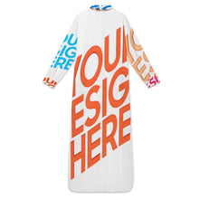 Lade das Bild in den Galerie-Viewer, Multi-Image-Design Damen / Frauen Hemd Kleid Hemdblusenkleid Midikleid Sommermode B9S mit Foto Design Motiv Text selbst gestalten und bedrucken (Simple Design)