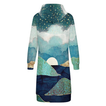 Lade das Bild in den Galerie-Viewer, Langer Zip-Hoodie Damen | Sweatmantel mit Kapuze | S-5XL