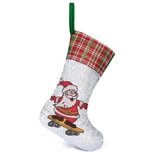 Lade das Bild in den Galerie-Viewer, Personalisierbarer Weihnachtssocke mit Pailletten | Nikolausstrumpf mit Foto