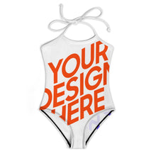 Lade das Bild in den Galerie-Viewer, Einteiliger Badeanzug mit Trägern SDS301 für Mädchen selbst gestalten und bedrucken