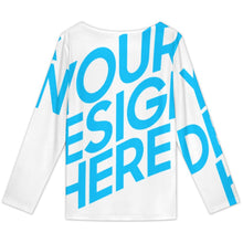 Lade das Bild in den Galerie-Viewer, Einzelbild-Design Damen / Frauen Langärmliges Top mit offener Knopfleiste und Rundhalsausschnitt BMJ mit Foto Design Motiv Text selbst gestalten und bedrucken (Simple Design)