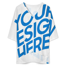 Lade das Bild in den Galerie-Viewer, Einzelbilddruck Damen / Frauen Set aus Hemd mit V-Ausschnitt und Fledermausärmeln und Shorts mit elastischer Taille YKL07 mit Fotos Muster Text Logo selbst gestalten und bedrucken