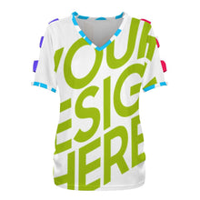Lade das Bild in den Galerie-Viewer, Multi-Image-Design Damen / Frauen Schulterfreies Kurzarm-Kleid T-shirt LM077 mit Foto Design Motiv Text selbst gestalten und bedrucken (Simple Design)