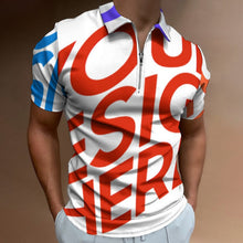 Lade das Bild in den Galerie-Viewer, Herren Vollprint Reiner Baumwolle Polo Shirt mit Reißverschluss B470 mit Foto Muster Text Logo selbst gestalten und bedrucken