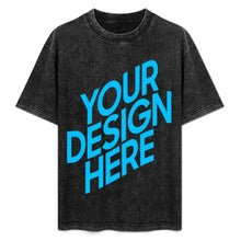 Lade das Bild in den Galerie-Viewer, Unisex Vintage T-Shirt mit kurzen Ärmeln mit Fotos Muster Text Logo selbst gestalten und bedrucken