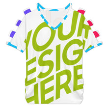 Lade das Bild in den Galerie-Viewer, Multi-Image-Design Damen / Frauen Schulterfreies Kurzarm-Kleid T-shirt LM077 mit Foto Design Motiv Text selbst gestalten und bedrucken (Simple Design)
