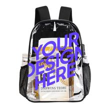Lade das Bild in den Galerie-Viewer, 17 Zoll Transparente Rucksack Schultasche mit Fotos Muster Text Logo selbst gestalten und bedrucken