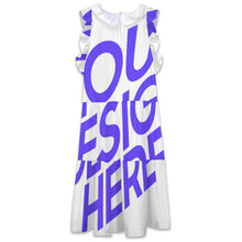 Lade das Bild in den Galerie-Viewer, Einzelbild-Design Damen / Frauen Kleid mit Volants F11Q mit Foto Design Motiv Text selbst gestalten und bedrucken (Simple Design)