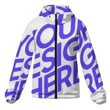 Lade das Bild in den Galerie-Viewer, Einzelbild-Design Leichte atmungsaktive Windbreaker Windjacke mit Kapuze für Herren / Männer MWL402 mit Foto Design Motiv Text selbst gestalten und bedrucken