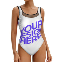 Lade das Bild in den Galerie-Viewer, Einzelbild-Design 2024 NEW Bademode Damen / Frauen Badeanzug Einteiler Monokini durchsichtige Netzstoff figurformend Schwimmanzug SDS2006 mit Foto Design Motiv Text selbst gestalten und bedrucken