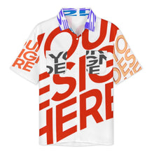 Lade das Bild in den Galerie-Viewer, Multi-Image-Design Herren Kurzarmhemd mit Revers und doppelter Pattentasche LM056 mit Ihrem Design Motiv Foto Text selbst gestalten und bedrucken