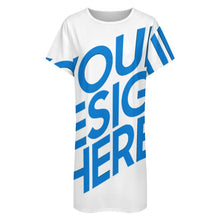 Lade das Bild in den Galerie-Viewer, Damen / Frauen Lockeres Kurzarm Pyjama Nachthemd LM413 mit Fotos Muster Text Logo selbst gestalten und bedrucken