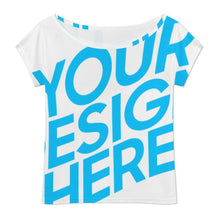 Lade das Bild in den Galerie-Viewer, Einzelbild-Design Damen / Frauen Schulterfreies Kurzarm Oberteil LM076 mit Foto Design Motiv Text selbst gestalten und bedrucken
