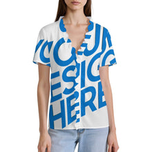 Lade das Bild in den Galerie-Viewer, Damen / Frauen Kurzärmelige Strickjacke T-shirt NT110 mit Foto Design Motiv Text selbst gestalten und bedrucken