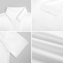 Lade das Bild in den Galerie-Viewer, Multi-Image-Design Herren Kurzarmhemd mit Revers und doppelter Pattentasche LM056 mit Ihrem Design Motiv Foto Text selbst gestalten und bedrucken