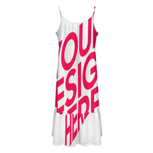 Lade das Bild in den Galerie-Viewer, Einzelbilddruck Damen / Frauen Hosenträger Kleid Großer Swingrock KQ mit Fotos Muster Text Logo selbst gestalten und bedrucken
