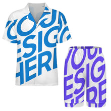 Lade das Bild in den Galerie-Viewer, Einzelbild-Design Herren / Männer Kurzarm Pyjama Set aus Eisseide LM135 mit Foto Design Motiv Text selbst gestalten und bedrucken