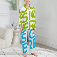 Lade das Bild in den Galerie-Viewer, Einzelbilddruck Langärmeliger Schlafanzug Pyjama Kinder LM125 mit Fotos Muster Text Logo selbst gestalten und bedrucken