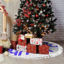 Lade das Bild in den Galerie-Viewer, Weihnachtsbaumrock Weihnachtsbaumdecke (Fransenstil) (Unterschiedliche Bilder auf beiden Seiten) mit selbst gestalten und bedrucken