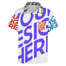 Lade das Bild in den Galerie-Viewer, Herren Kurzarmhemd mit Revers und Taschen B339 mit Fotos Muster Text Logo selbst gestalten und bedrucken